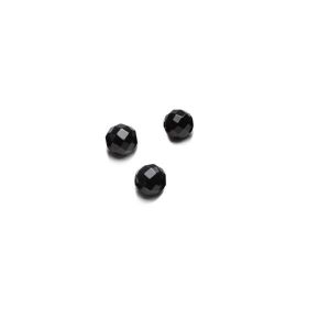 Cuenta facetada - Espinela negra 2 MM, con agujero pasante