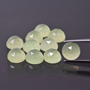 Piedra redonda, corte rosa - Ágata celadón 6 MM