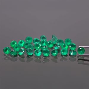 Piedra redonda, talla cónica - Ágata verde 2 MM