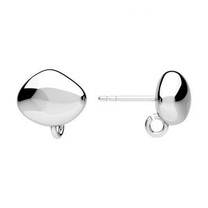 Pendiente de botón - forma irregular*plata AG 925*KLS OWS-01184 10,2x10,7 mm
