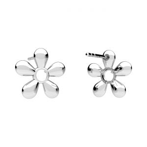 Pendiente de botón - engaste para piedras naturales redondas de 6mm*plata AG 925*KLS OWS-01029 12,2x12,7 mm
