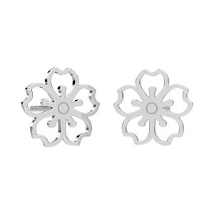 Redondo aretes - flor, plata 925, KLS LKM-3454 - 05 10x10 mm