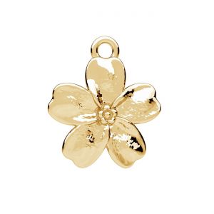 Colgante - tapa - base para perlas de 10 mm*oro AU 585*ODLZ-01615 11,6x13,7 mm