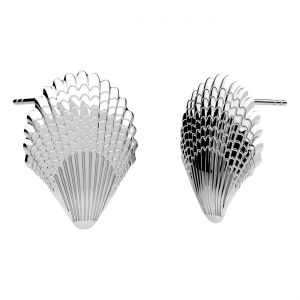 Pendiente de botón - conchas*plata AG 925*KLS ODL-01617 15,4x20,7 mm