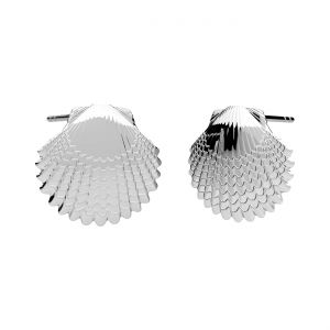Pendiente de botón - conchas*plata AG 925*KLS ODL-01619 14,7x15,5 mm