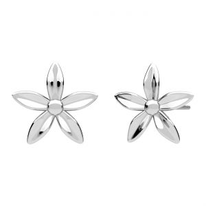 Pendiente pequeño con flor*plata AG 925*KLS ODL-01621 13,9x14,6 mm