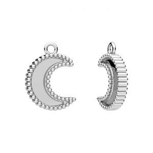 Colgante - luna, engaste de resina*plata AG 925*CON-1 ODL-01614 12,4x17 mm