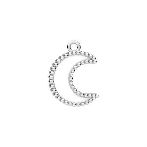 Colgante - luna, resina negra*plata AG 925*CON-1 ODL-01614 12,4x17 mm ver.3