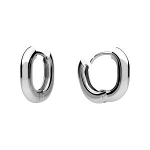 Gancho de oreja inglés - pendiente de esposa ovalada*plata AG 925*BZO OWS-01186 16,8x17,5 mm