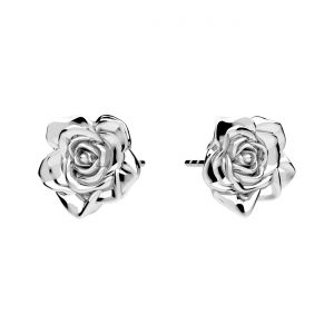 Pendiente de botón - flor pequeña*plata AG 925*KLS ODL-01623 10,2x11,3 mm
