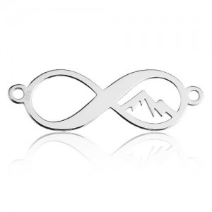 Connector pendant - infinity with mountains*sterling silver AG 925*BL 676 - 0,4 mm
