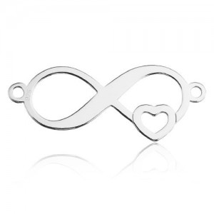 Connector pendant - infinity with heart*sterling silver AG 925*BL 677 - 0,4 mm