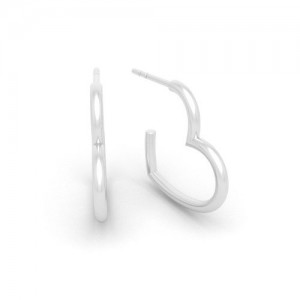 Stud earring in heart shape*sterling silver AG 925*EX 28