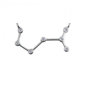 Connector pendant - zodiac sign with stone - Scorpio*sterling silver AG 925*S-CHARM 363  