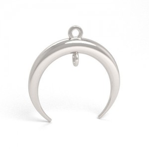 Connector pendant - moon with hanging loop*sterling silver AG 925*S-CHARM 787