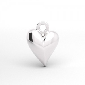 Zawieszka małe, wypukłe serce, srebro 925 S-CHARM 878