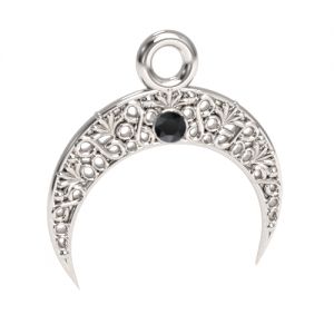 Colgante calado - luna con piedra Jet*plata AG 925*S-CHARM 755 JET
