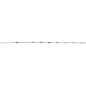 Cadena por metro - tipo Ankier con cubo alargado*plata AG 925*A 030 D4L 1x3 mm