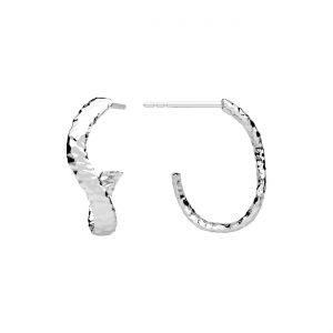 Pendiente de bot&oacute;n - martillado*plata AG 925*KLS ODL-01646 6,2x12,3 mm L+P