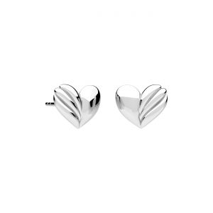 Pendiente de bot&oacute;n - c&iacute;rculo coraz&oacute;n*plata AG 925*KLS OWS-01649 7,8x9,4 mm