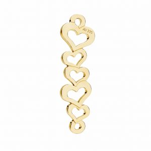 Colgante conector calado de oro - corazones*oro AU 375*LKZ9K-30116 - 03 6,1x20,5 mm