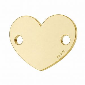 Conector colgante de oro - coraz&oacute;n*oro AU 375*LKZ9K-30018 - 0,30 10x12 mm