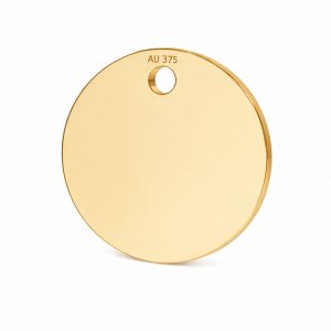 Colgante de oro - placa redonda*oro AU 375*LKZ9K-30010 - 0,30 10x10 mm