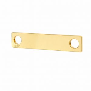Conector colgante de oro - rect&aacute;ngulo con dos agujeros*oro AU 375*LKZ9K-30008 - 0,30 5x23 mm