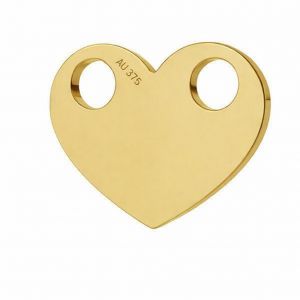 Colgante conector de oro - celebridad - coraz&oacute;n*oro AU 375*LKZ9K-30007 - 0,30 9,4x12 mm