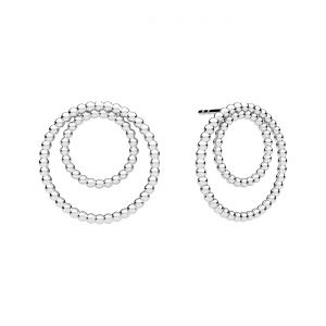 Pendiente de perno - aro con bolas*plata AG 925*KLS ODL-01459 16,7x16,9 mm