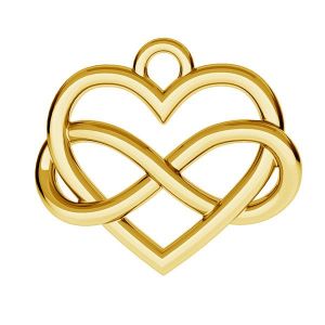 Colgante - s&iacute;mbolo del infinito en coraz&oacute;n*lat&oacute;n*BRASS ODL-00168 12,5x14,5 mm