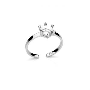 Anillo universal con engaste para piedras naturales redondas de 6 mm*plata AG 925*U-RING OWS-01340 8,2x21,3 mm