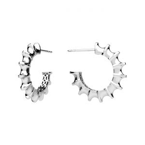 Pendiente de bot&oacute;n - conchas*plata AG 925*KLS OWS-01388 3x20,1 mm