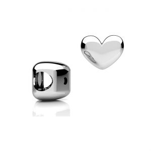 Colgante de cuentas - peque&ntilde;a celebridad - coraz&oacute;n*plata AG 925*BDS OWS-01396 8,4x10,4 mm